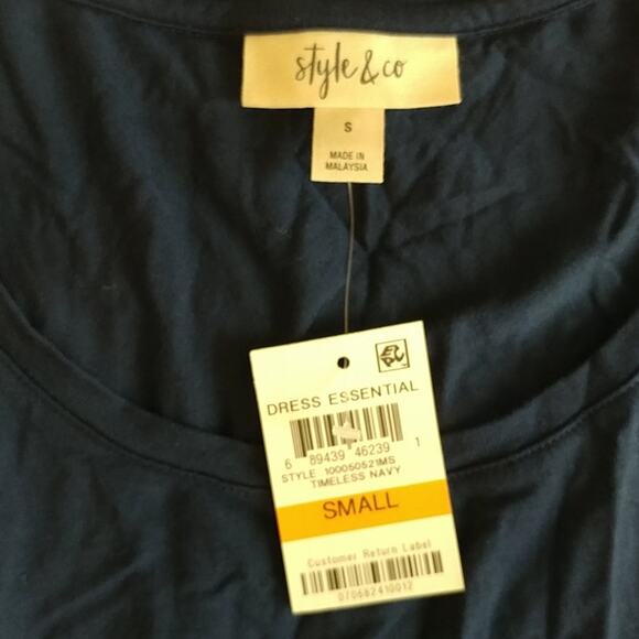 Style & Co. Sleeveless Mock Wrap Dress Blue Size S - Picture 4 of 7